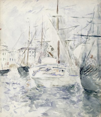 Weißes Boot im Hafen, Nizza, 1881 von Berthe Morisot